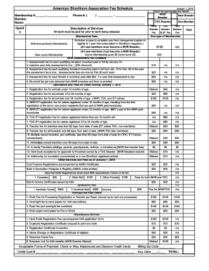 American Shorthorn Association Membership and Fee Schedule