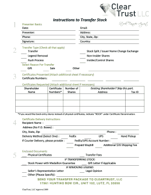Stock Transfer Form