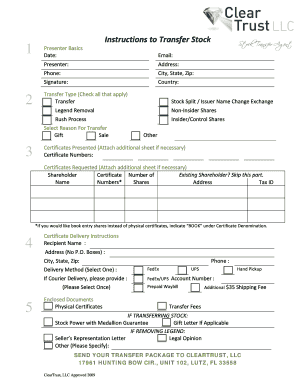 Stock Transfer Form