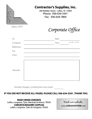 Fax Cover Sheet
