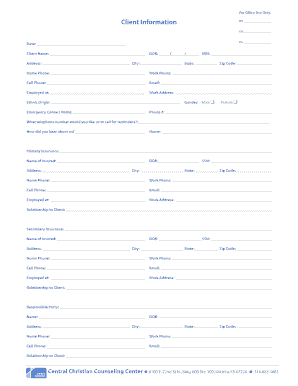 Adult Clinical Intake Form