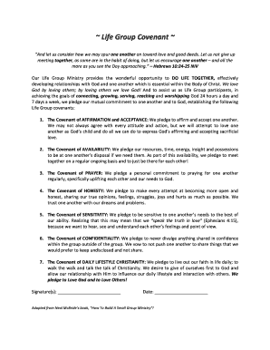 Life Group Covenant Agreement
