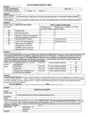 ECCE Fees Policy Form