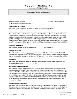 Standard Writer's Contract