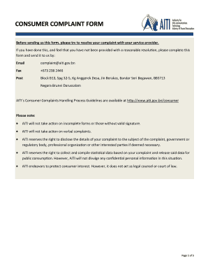 Consumer Complaint Form
