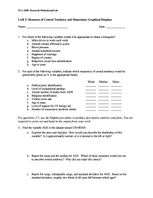 LAB 3 Measures of Central Tendency and Dispersion Graphical - gravlee