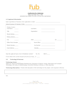 Application for Admission