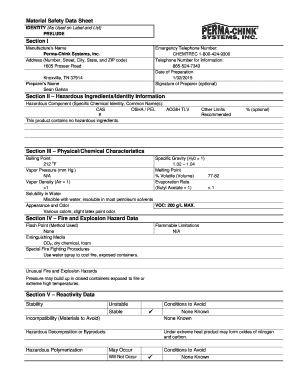 Material Safety Data Sheet