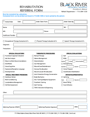 Rehabilitation Referral Form