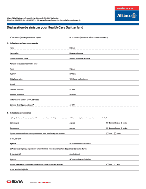 Déclaration de sinistre pour Health Care Switzerland