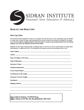 Desk Copy Request Form