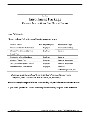 Pension Plan Enrollment Forms