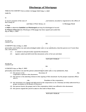 Discharge of Mortgage