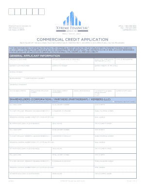 Commercial Credit Application