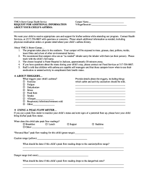 YMCA Storer Camps Health Service Form