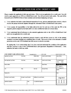 ATM Debit Card Application