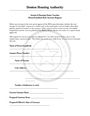 Fillable Online OwnerLandlord Rent Increase Request Fax Email Print ...