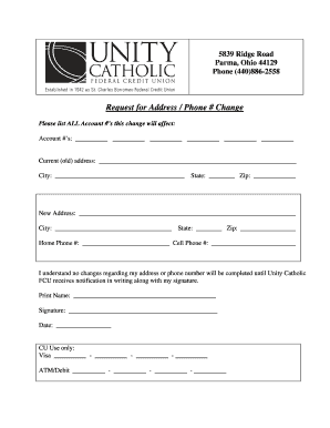 Address and Phone Change Request Form