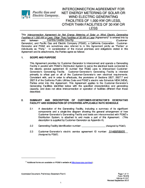 Interconnection Agreement for Net Energy Metering