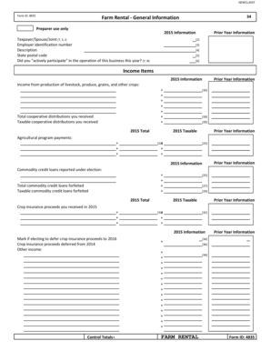 Farm Rental Tax Form 4835
