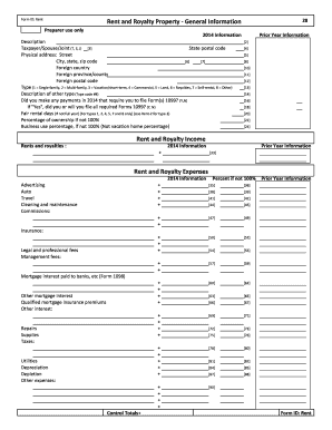 Rent and Royalty Property Information Form