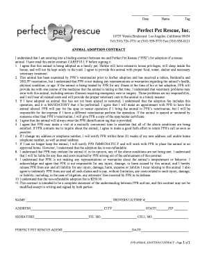 Animal Adoption Contract