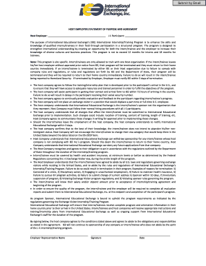 Host Employer Statement of Purpose and Agreement
