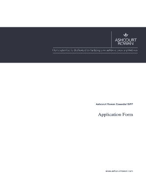 Ashcourt Rowan Essential SIPP Application Form