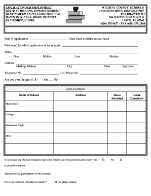 Application for Employment