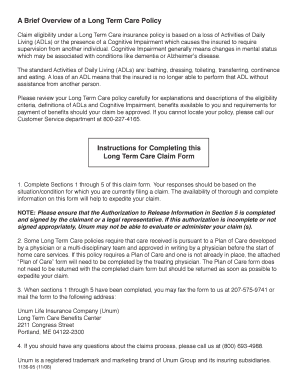 Long Term Care Claim Form