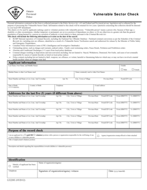 Ontario Vulnerable Sector Check Form