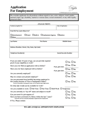 Application for Employment