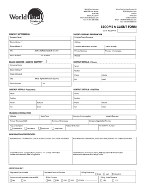 World Fuel Services Client Application Form