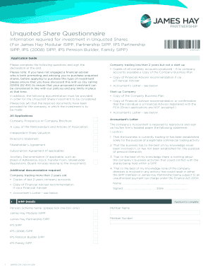 Unquoted Share Investment Application