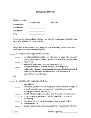 HIV Diagnosis Form 14.08