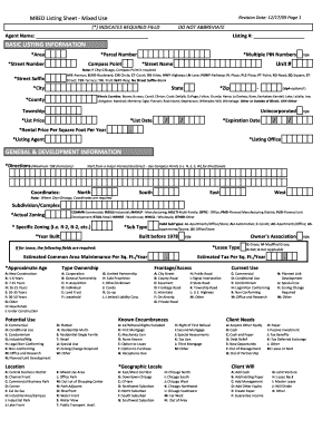 MRED Mixed Use Listing Sheet