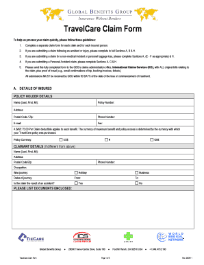 TravelCare Claim Form