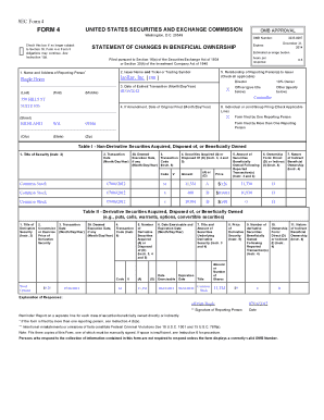 SEC Form 4 Statement of Changes in Beneficial Ownership
