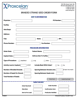 Braided Strand Seed Order Form