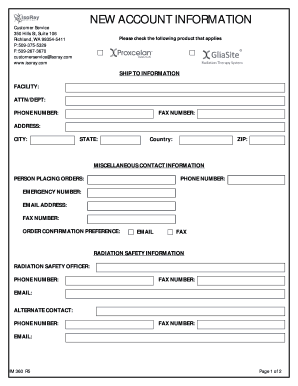 New Account Information Form