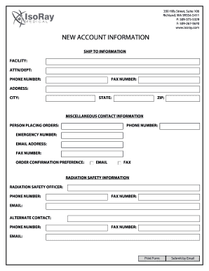 New Account Information Form