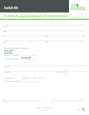 Switch Kit for Automatic Withdrawal