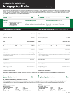 US Federal Mortgage Application Form