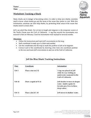 Shark Migration Tracking Worksheet
