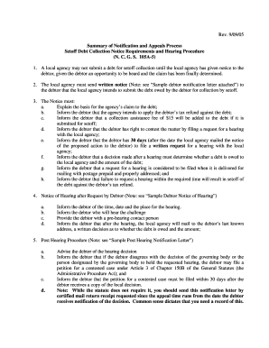 North Carolina Setoff Debt Collection Notice