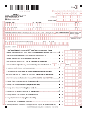 Georgia Form 500EZ Short Individual Income Tax Return