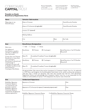 Transfer on Death Beneficiary Registration Form