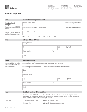 Investor Change Form