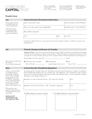 Corporate Capital Trust Share Transfer Form