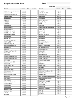 Scrip-To-Go Order Form